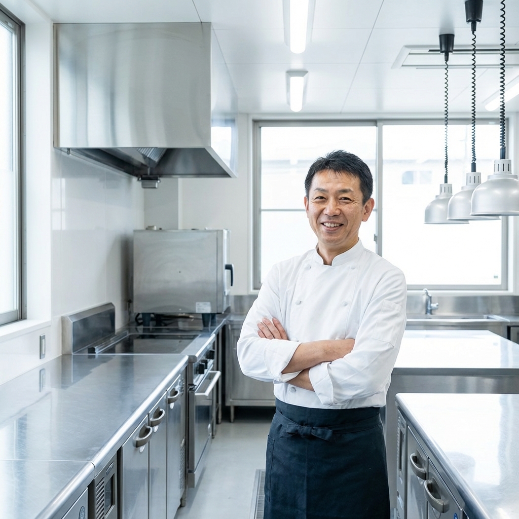 悪臭が解消され喜ぶシェフ